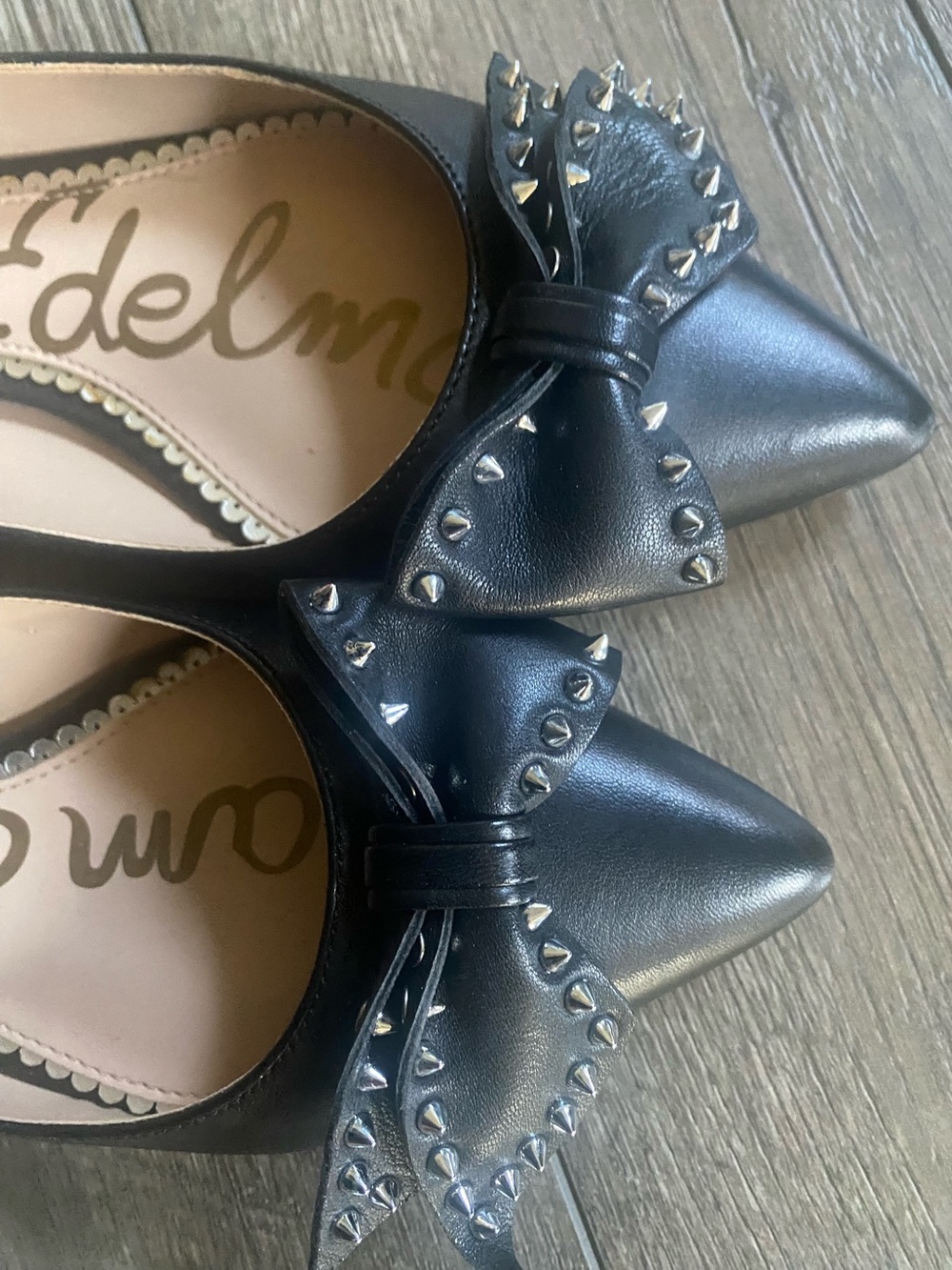 Sam Edelman Women's Black Pointed Spiked Flats in Size 7 - Picture 9 of 10